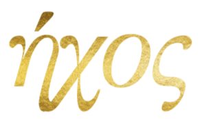 Greek letters for ixos in gold foil